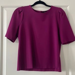 Magenta Puff Sleeve J. Crew Blouse